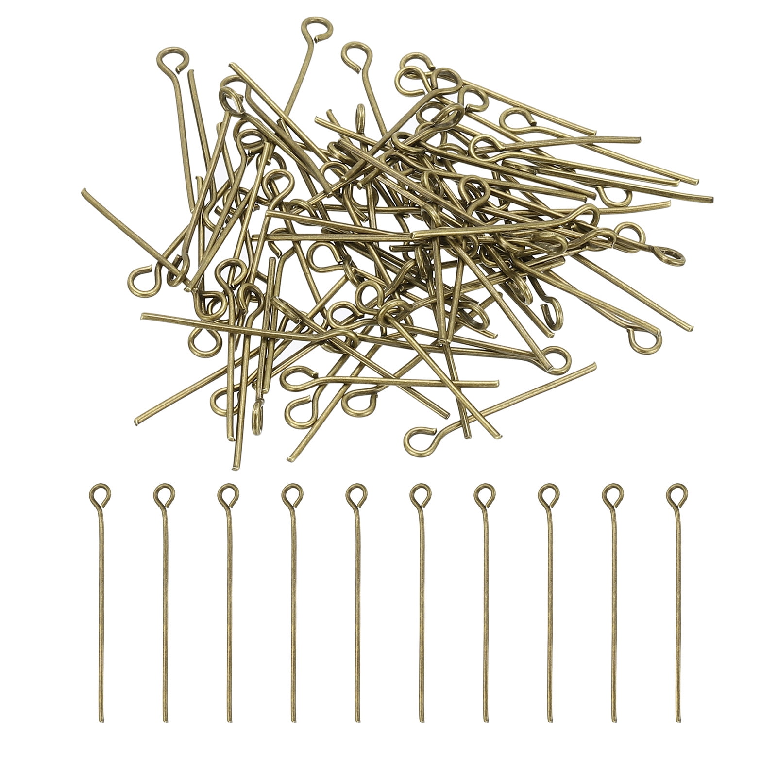 Uxcell 25mm Open Eye Pins, 150Pcs 21 Gauge Metal Head Pins Needles