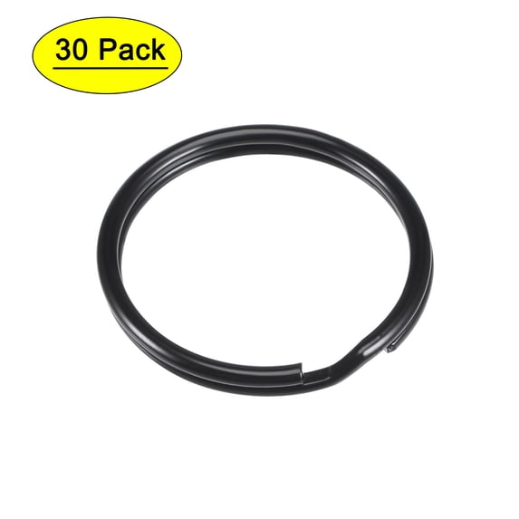 Uxcell 25mm Open Flat Split Keyring Connector Electrophoretic Paint Iron 30 Count
