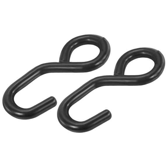 Uxcell 25mm Pack of 2 S Shape Strap Hook Plastic Coating for Securing Cargo