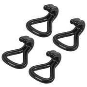 Uxcell 25mm Pack of 4 Double J Strap Hook Plastic Coating High Load