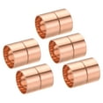 thumbnail image 1 of Uxcell 25mm Straight Copper Pipe Coupling Connecting Adapter Solder Connection for Plumbing 5 Pack, 1 of 5
