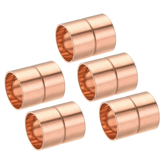 Uxcell 25mm Straight Copper Pipe Coupling Connecting Adapter Solder Connection for Plumbing 5 Pack