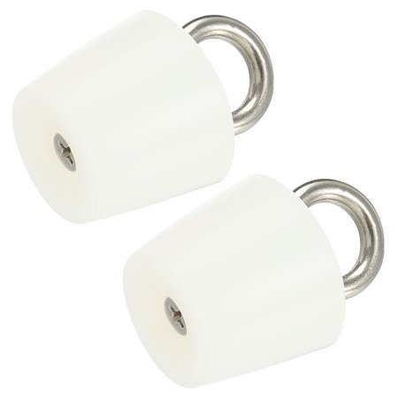 Uxcell 25mm to 33mm Silicone Rubber Tapered Plug with Ring Solid White 2 Pack