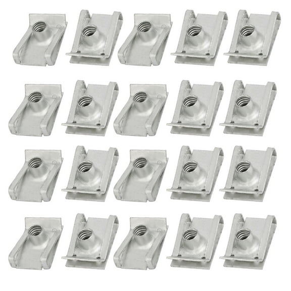 Uxcell 25mm x 16mm Fit M6 Screw 65Mn Spring Steel U Clip Nut 20 Pack
