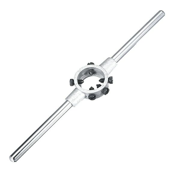 Uxcell 25mmx9mm Metric M7-M9 Round Die Stock Holder Handle Wrench Chrome Plated
