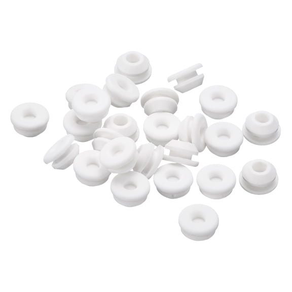 Uxcell 25pack Silicone Plugs, Rubber Round Snap in Locking Hole Plugs Waterproof Hole Plug for 6.5-7mm Hole, White
