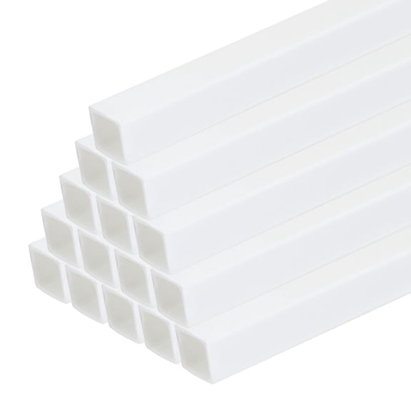 Uxcell 25Pcs 10" Plastic Model Tube ABS Square Tube 0.24"x0.24" White Easy Processing for Architectural Model Making DIY