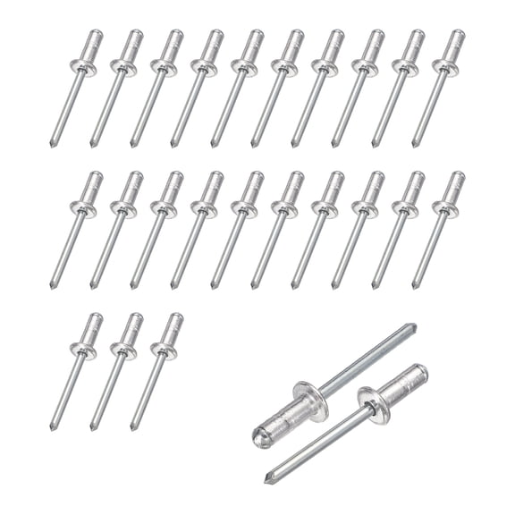 Uxcell 25pcs Aluminum Large Head Grip Rivets 3/16" x 1/2" Multi-Grip Head Blind Rivet Assortment for Automotive Repairs Kayak Marine Boat Buildings Containers