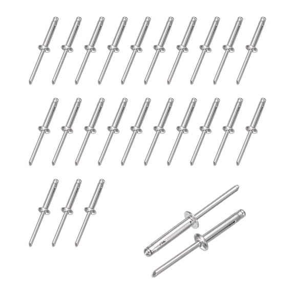 Uxcell 25pcs Aluminum Large Head Grip Rivets 3/16" x 1" Multi-Grip Head Blind Rivet for Automotive Repairs Kayak Marine Boat Buildings Containers