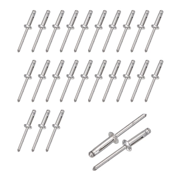 Uxcell 25pcs Aluminum Large Head Grip Rivets 3/16" x 3/4" Multi-Grip Head Blind Rivet for Automotive Repairs Kayak Marine Boat Buildings Containers