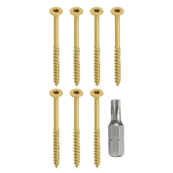 Uxcell 25pcs Deck Screws #10 x 3" Torx Exterior Wood Screws with T25 Drive Bit