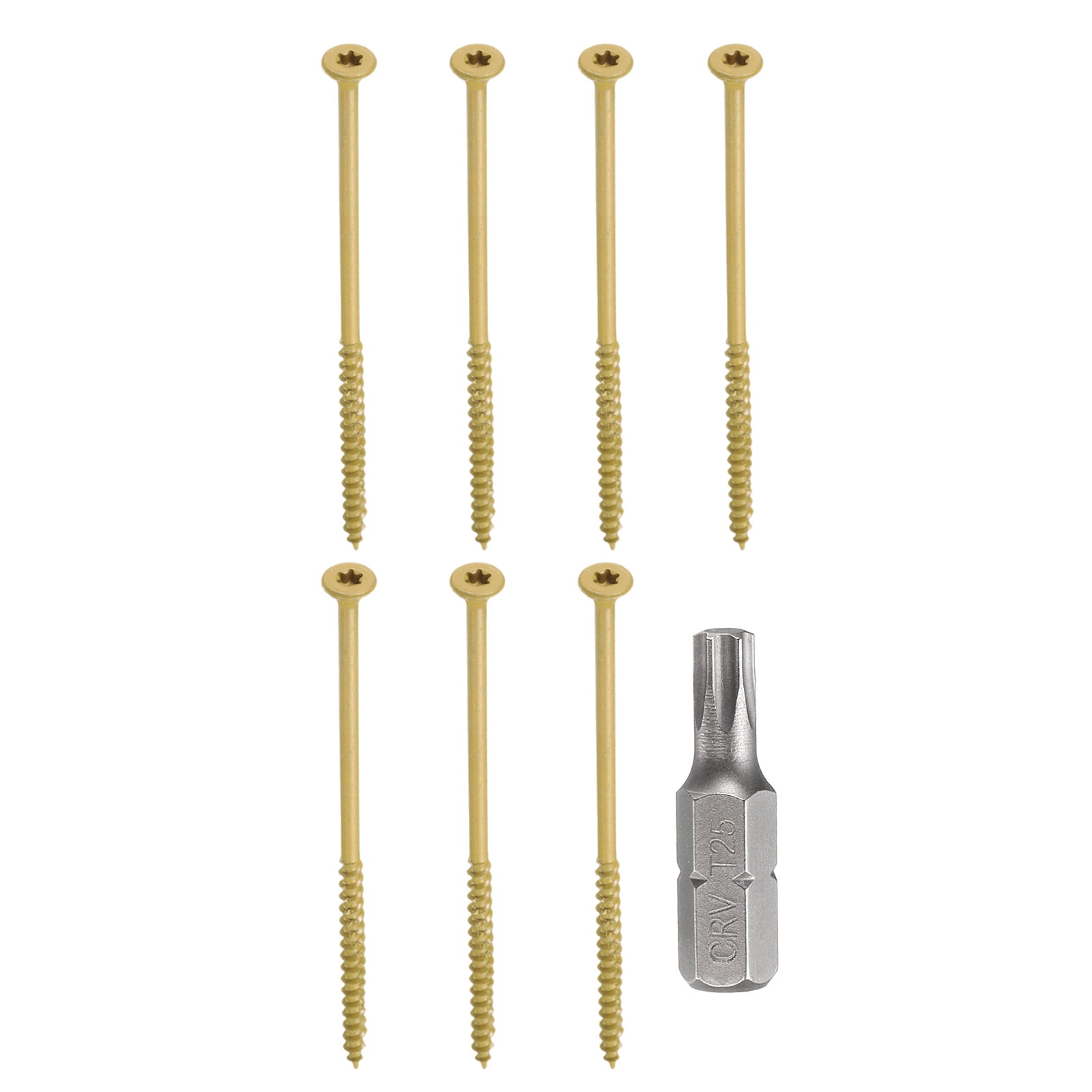 Uxcell 25pcs Deck Screws #10 x 5" Torx Exterior Wood Screws with T25 Drive Bit