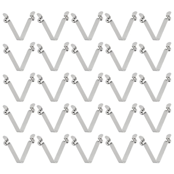 Uxcell 25pcs Double Button Kayak Paddle Snap Spring Clip 5x5x36mm 65Mn Spring Steel V-Shaped Hollow Lift Telescopic Locking Tube Pole Clips for Tent Umbrella Camping