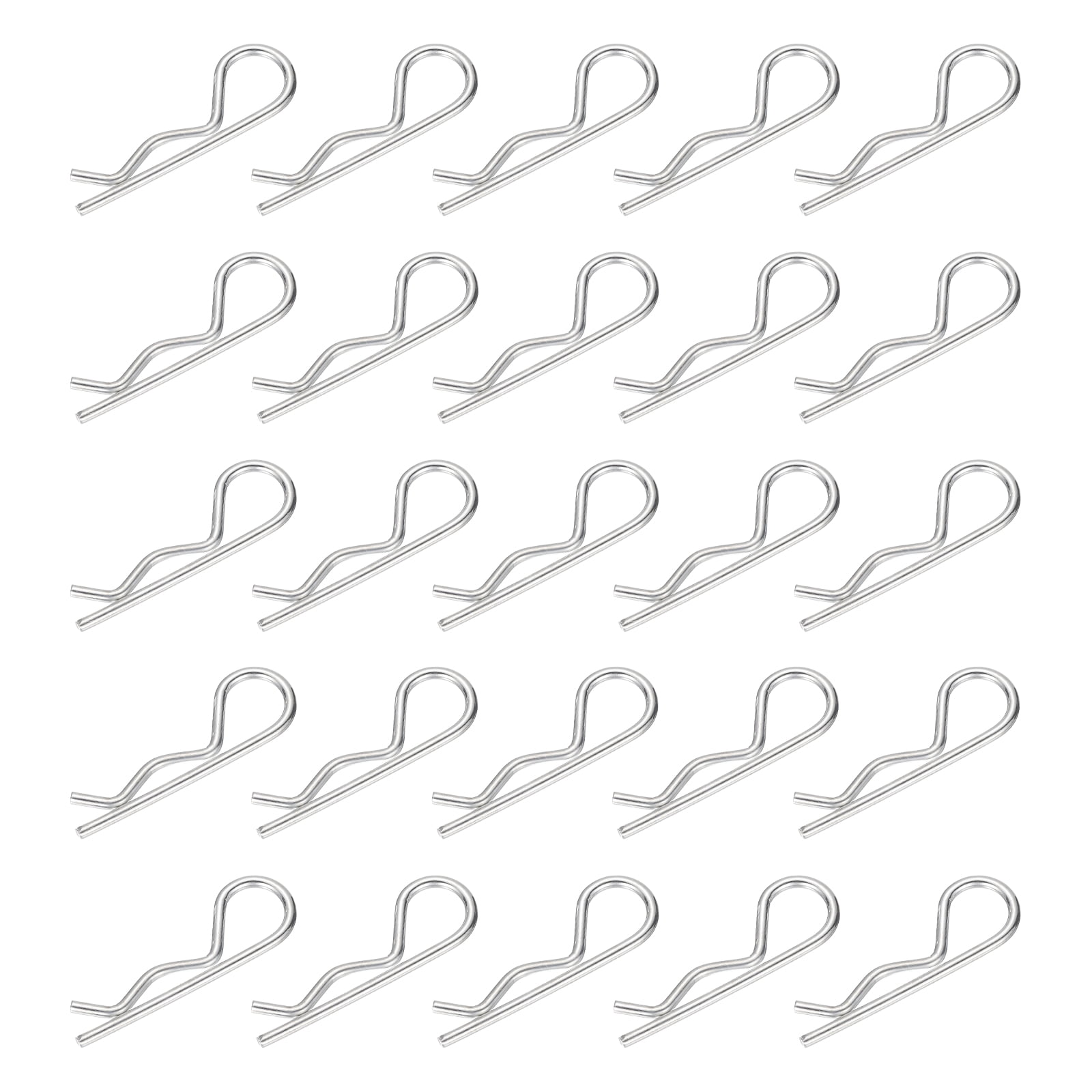 Uxcell 25pcs Heavy Duty Hitch Pin Clip R Clips (M2.5 x 50mm) - Spring ...