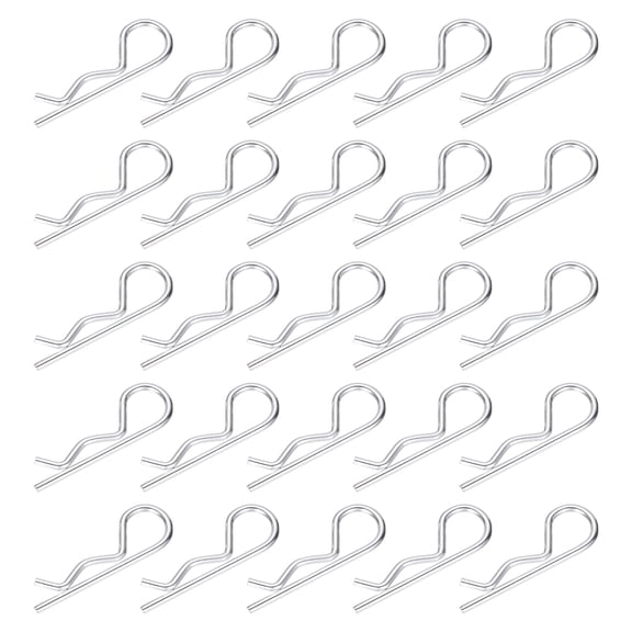 Uxcell 25pcs Heavy Duty Hitch Pin Clip R Clips (M3 x 60mm) - Spring Retaining Wire Cotter Hair Pins, for Trailer Locking Lawn Mowers Tractor Carts Truck