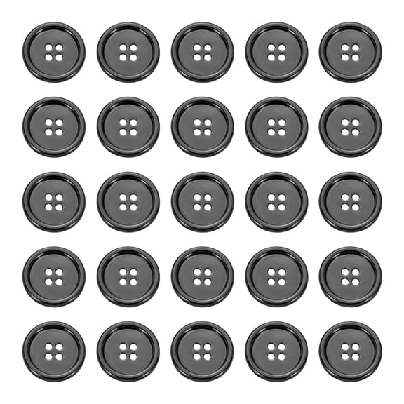 Uxcell 25pcs Metal Button 23mm (0.91") 4 Holes Alloy Round Sewing Buttons, Gun