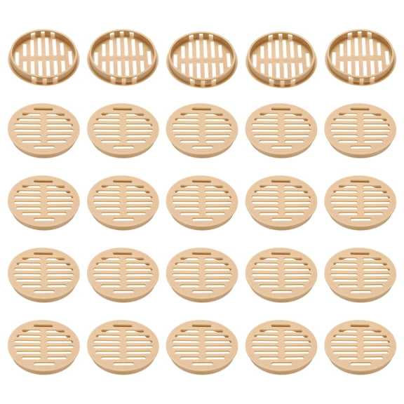 Uxcell 25pcs Round Cabinet Vent 3.15" (80mm Openings) Plastic Circular Soffit Exhaust Vent Soffit Louver Vent Mesh Hole for Bathroom Home Office Kitchen Cabinet Wardrobe, Orange