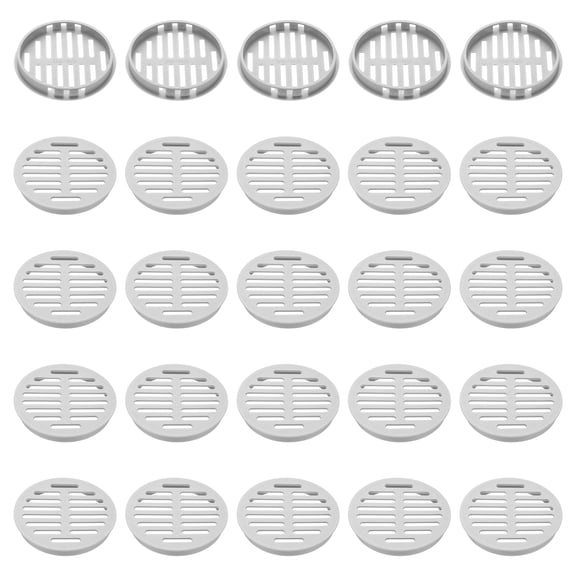 Uxcell 25pcs Round Cabinet Vent 3.15" (80mm Openings) Plastic Circular Soffit Exhaust Vent Soffit Louver Vent Mesh Hole for Bathroom Home Office Kitchen Cabinet Wardrobe, Gray