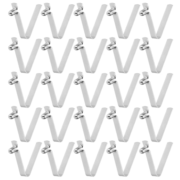 Uxcell 25pcs Single Button Kayak Paddle Snap Spring Clip 3x5x20mm 65Mn Spring Steel V-Shaped Hollow Lift Telescopic Locking Tube Pole Clips for Tent Umbrella Camping