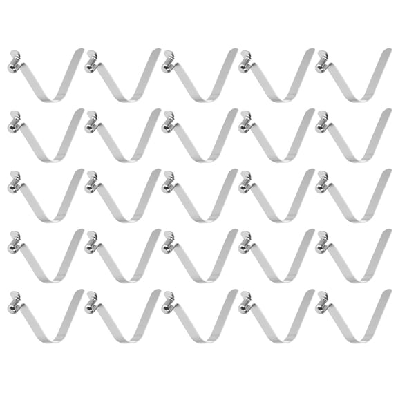 Uxcell 25pcs Single Button Kayak Paddle Snap Spring Clip 5.5x8x38mm 65Mn Spring Steel V-Shaped Hollow Lift Telescopic Locking Tube Pole Clips for Tent Umbrella Camping