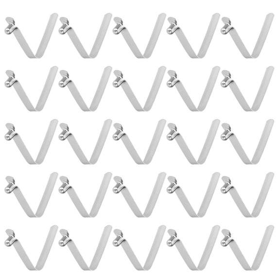 Uxcell 25pcs Single Button Kayak Paddle Snap Spring Clip 5x7.5x35mm 65Mn Spring Steel V-Shaped Hollow Lift Telescopic Locking Tube Pole Clips for Tent Umbrella Camping