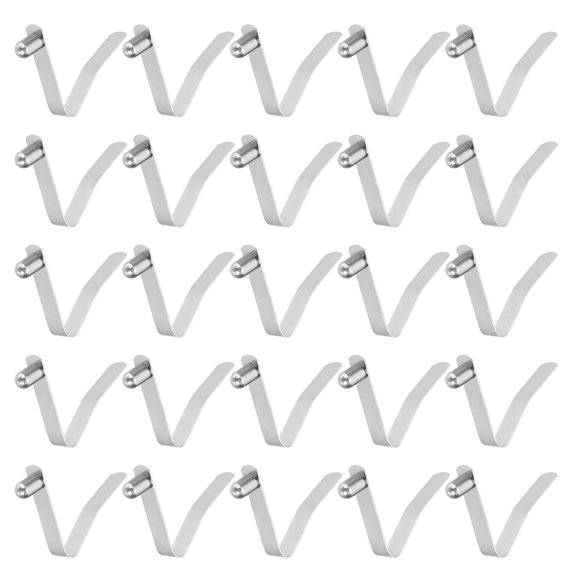 Uxcell 25pcs Single Button Kayak Paddle Snap Spring Clip 6x10x41mm 65Mn Spring Steel V-Shaped Solid Lift Telescopic Locking Tube Pole Clips for Tent Umbrella Camping