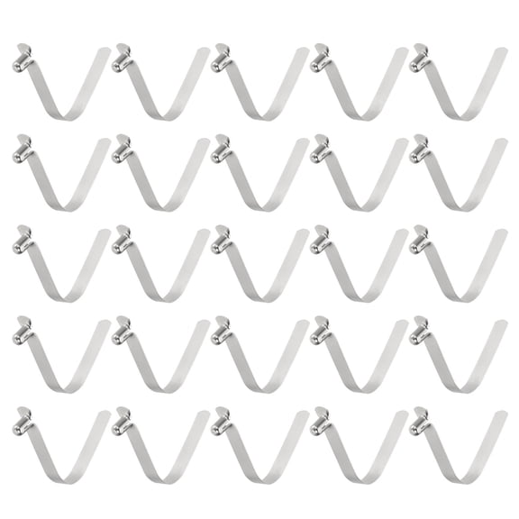 Uxcell 25pcs Single Button Kayak Paddle Snap Spring Clip 6x10x45mm 65Mn Spring Steel V-Shaped Hollow Lift Telescopic Locking Tube Pole Clips for Tent Umbrella Camping