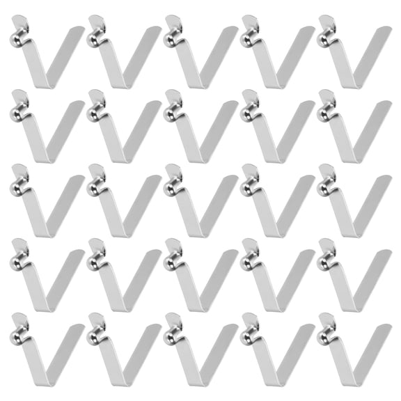 Uxcell 25pcs Single Button Kayak Paddle Snap Spring Clip 6x7x30mm 65Mn Spring Steel V-Shaped Hollow Lift Telescopic Locking Tube Pole Clips for Tent Umbrella Camping