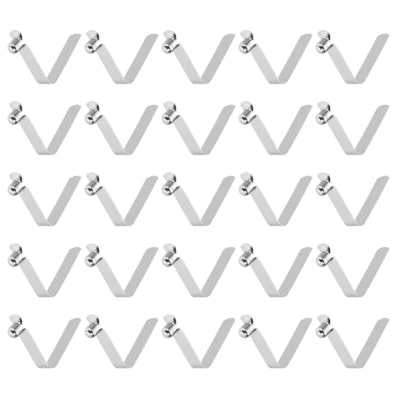 Uxcell 25pcs Single Button Kayak Paddle Snap Spring Clip 6x7x32mm 65Mn Spring Steel V-Shaped Hollow Lift Telescopic Locking Tube Pole Clips for Tent Umbrella Camping