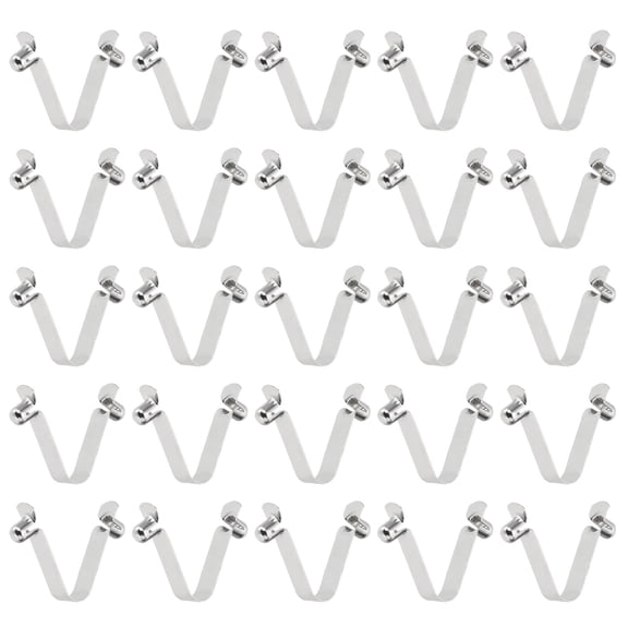 Uxcell 25pcs Single Button Kayak Paddle Snap Spring Clip 6x8x36mm 65Mn Spring Steel V-Shaped Hollow Lift Telescopic Locking Tube Pole Clips for Tent Umbrella Camping