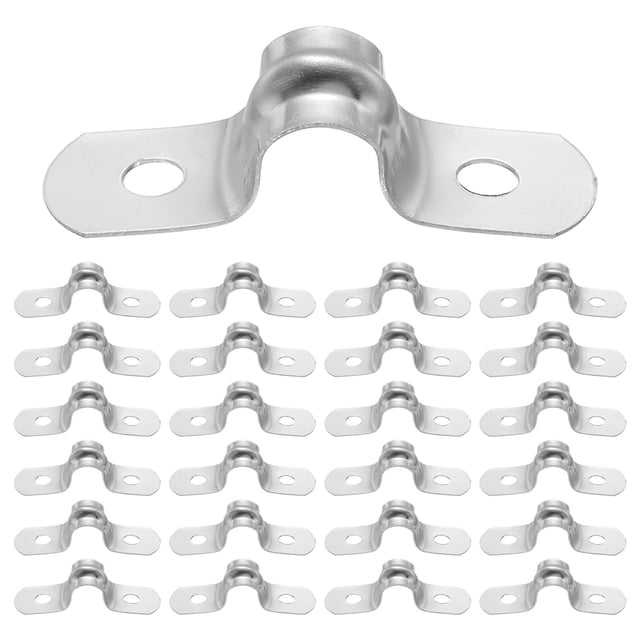 Uxcell 25pcs U Tube Strap Clamp 5/16" (8mm) Two Hole Pipe Conduit Clamp ...