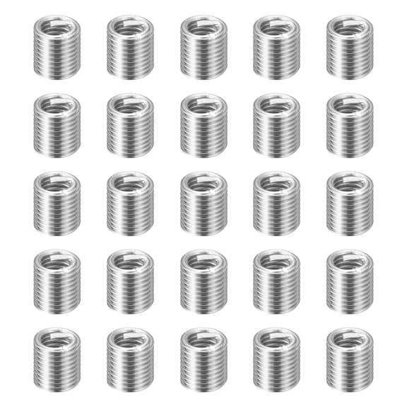 Uxcell 25pcs Wire Thread Inserts M2.5 x 0.45 x 2.5D Metric Helical Threaded Sleeve