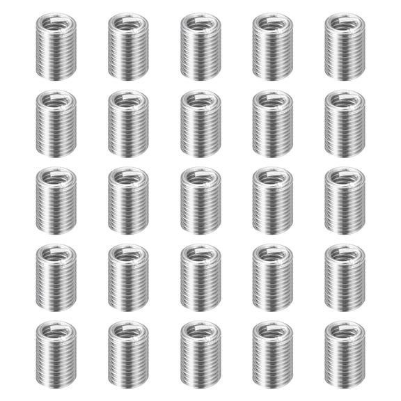 Uxcell 25pcs Wire Thread Inserts M2.5 x 0.45 x 3D Metric Helical Threaded Sleeve