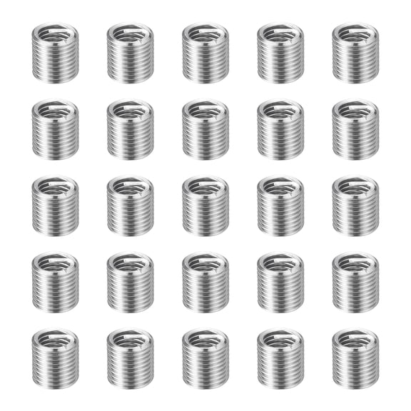 Uxcell 25pcs Wire Thread Inserts M3 x 0.5 x 2D Metric Helical Threaded Sleeve