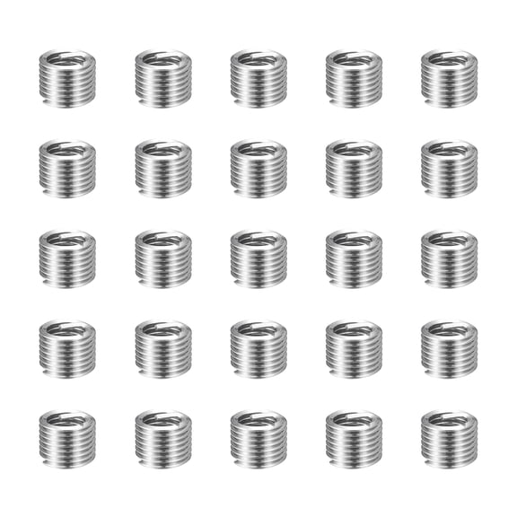 Uxcell 25pcs Wire Thread Inserts M5 x 0.8 x 1.5D Metric Helical Threaded Sleeve