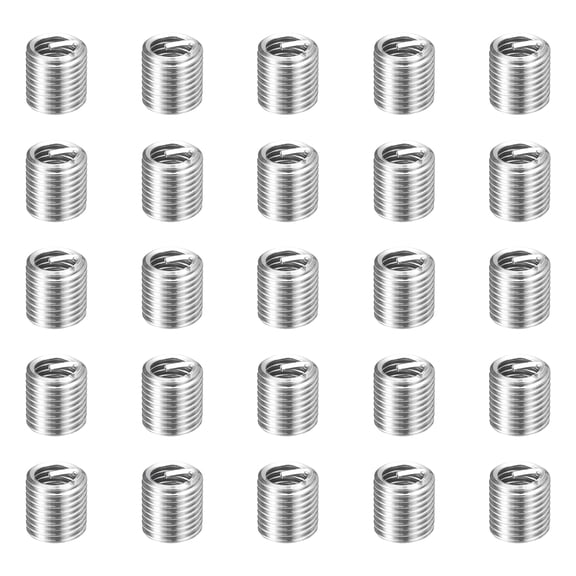 Uxcell 25pcs Wire Thread Inserts M6 x 1 x 2D Metric Helical Threaded Sleeve
