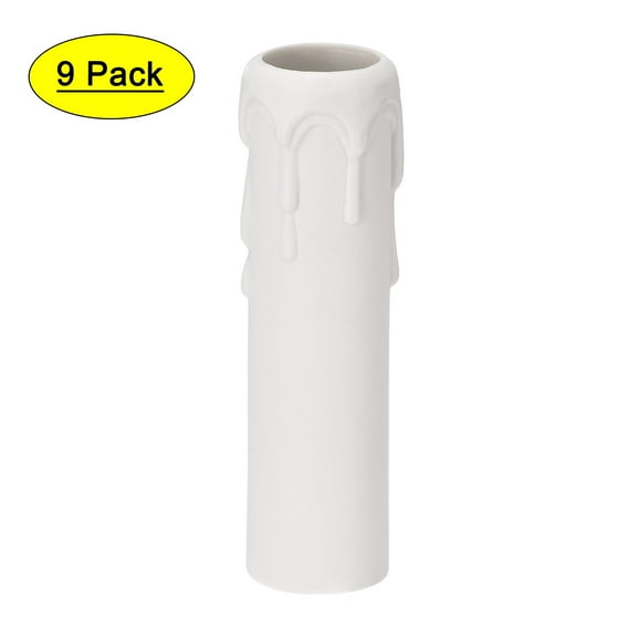 Uxcell 25x100mm Plastic Candle Socket Covers for E14 Chandelier White 9 Count