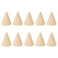 thumbnail image 1 of Uxcell 25x20mm Natural Wood Cone Ring Holder, 10 Pack Finger Jewelry Display Stand Organizer Unpainted Wooden Cones, 1 of 5
