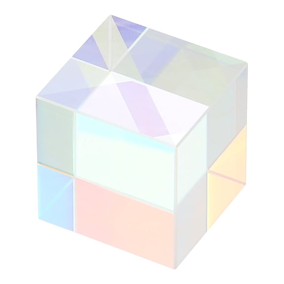 Uxcell 25x25x25mm Glass Prism Cube, Mini Optical X-Cube RGB Prism Cube, Clear