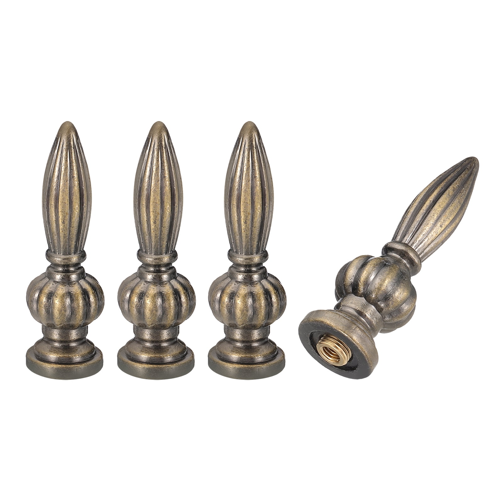 Housoutil Lamp Finial Cap Knobs – 4-Pack Vintage Strawberry-Style Gold Finials For Table & Floor Lamps