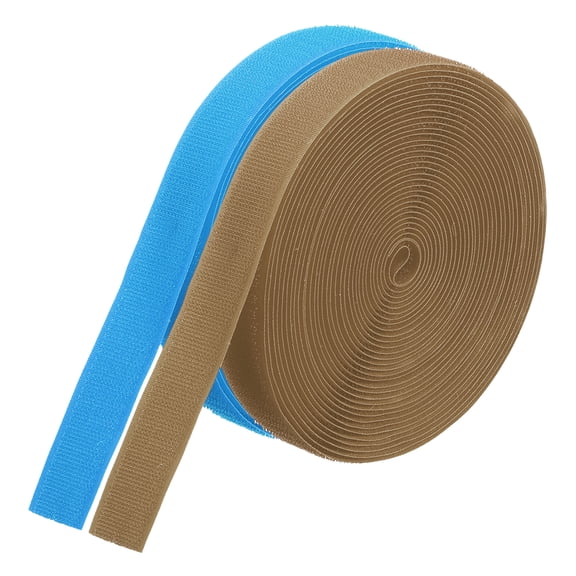 Uxcell 26.25 Feet Carpet Marker Strips, 2 Rolls Blend Strips Spots Hook Tape, Brown/Blue