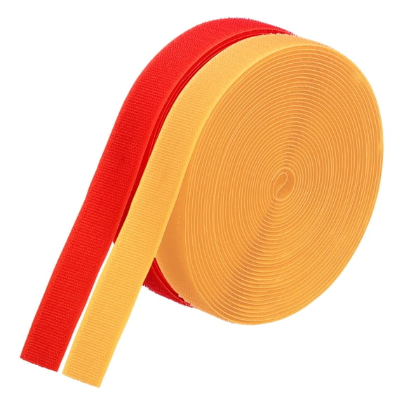 Uxcell 26.25 Feet Carpet Marker Strips, 2 Rolls Blend Strips Spots Hook Tape, Red/Orange