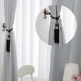 thumbnail image 1 of Uxcell 26.8'' Decorative Curtain Tieback Braid Rope Tassels Holder Polyester Black 2pcs, 1 of 7
