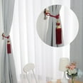 thumbnail image 1 of Uxcell 26.8'' Decorative Curtain Tieback Braid Rope Tassels Holder Polyester Burgundy 2pcs, 1 of 6