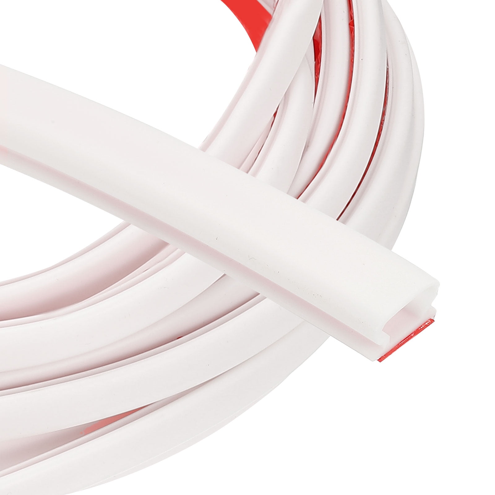 Uxcell 26 Ft D Shape Rubber Weather Stripping Door Seal Strip,  White/Red