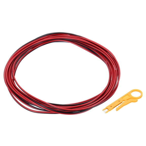 Uxcell 26 Gauge 2-Conductor Silicone Wire, Tinned Copper 15Ft/4.5M 300V 2-Core Parallel Wire With Wire Stripper