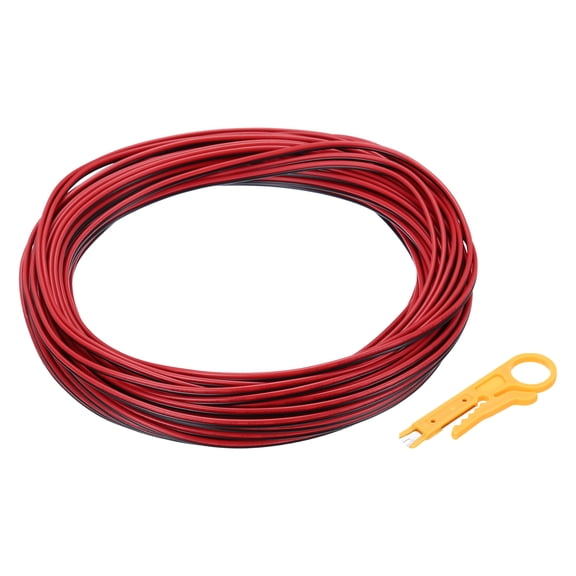 Uxcell 26 Gauge 2-Conductor Silicone Wire, Tinned Copper 25Ft/7.5M 300V 2-Core Parallel Wire With Wire Stripper, 2Pack