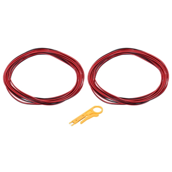 Uxcell 26 Gauge 2-Conductor Silicone Wire, Tinned Copper 7Ft/2.25M 300V 2-Core Parallel Wire With Wire Stripper, 2Pack