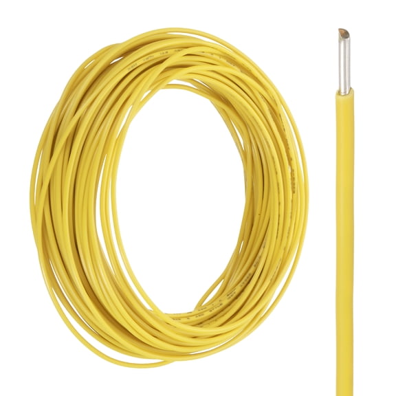 Uxcell 26 Gauge Hook Up Wire 50FT 300V Tinned Copper Electrical Wire, Yellow