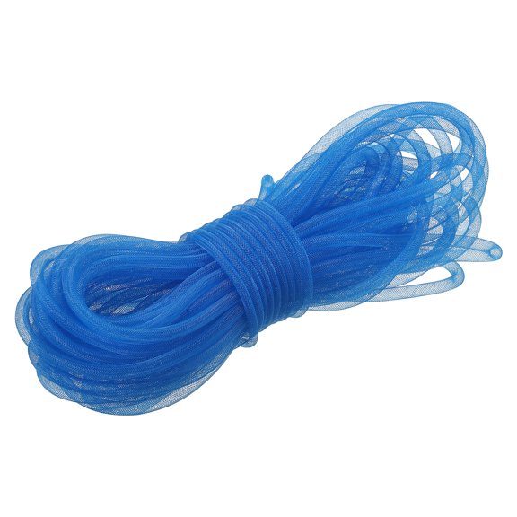Uxcell 26 Yards Mesh Tube 3/8 Inch Decor Tubing Flex for Wreath,DIY Craft Blue